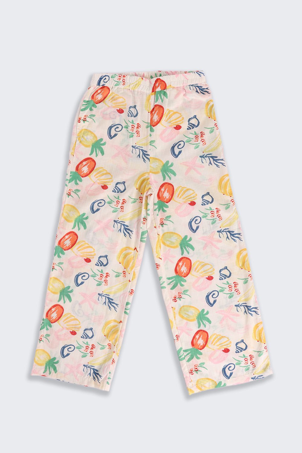 Multi-coloured Fruits Printed Regular Fit Pant for Tweens Girls - Image 2