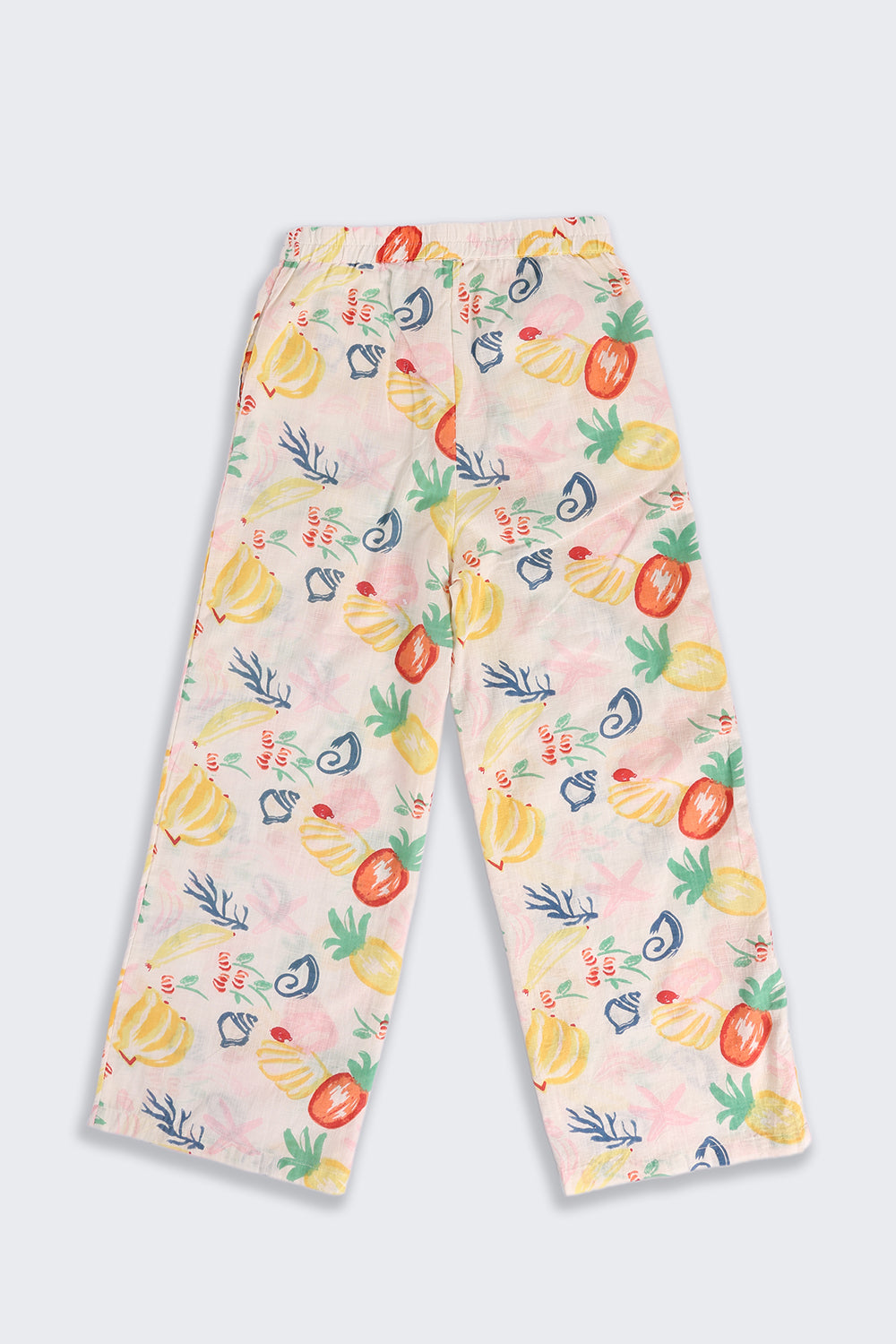 Multi-coloured Fruits Printed Regular Fit Pant for Tweens Girls - Image 3