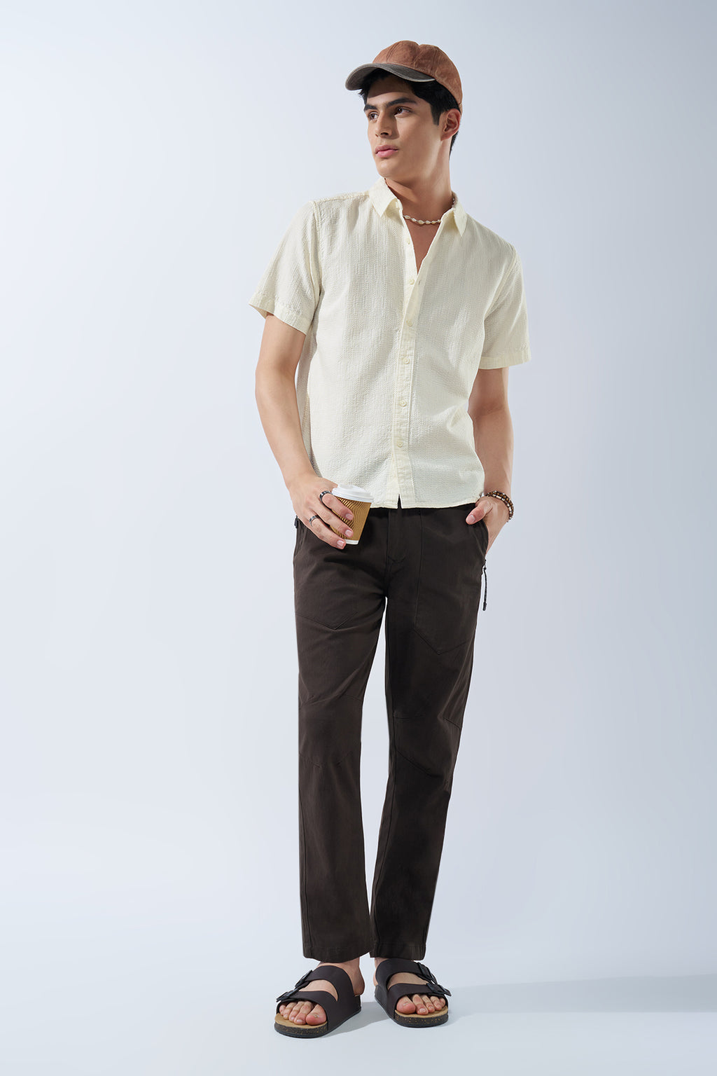 Off-White Textured Shirt for Men - Image 6