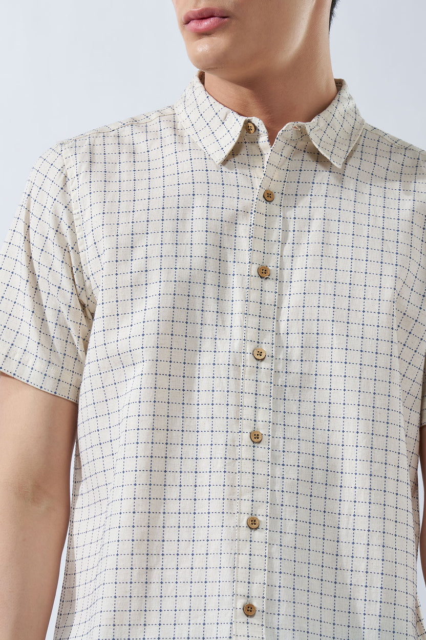 Blue Checked Regular Fit Shirt for Men - Image 7