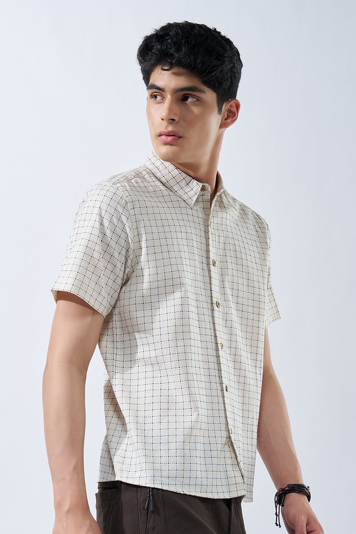 Blue Checked Regular Fit Shirt for Men - Image 4