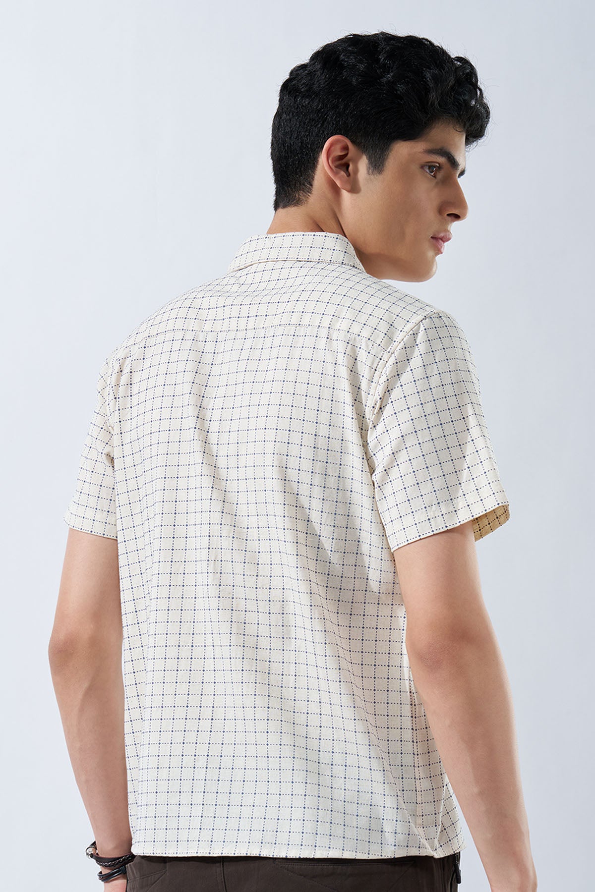 Blue Checked Regular Fit Shirt for Men - Image 5