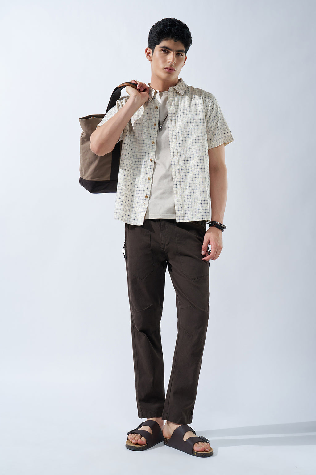 Blue Checked Regular Fit Shirt for Men - Image 6