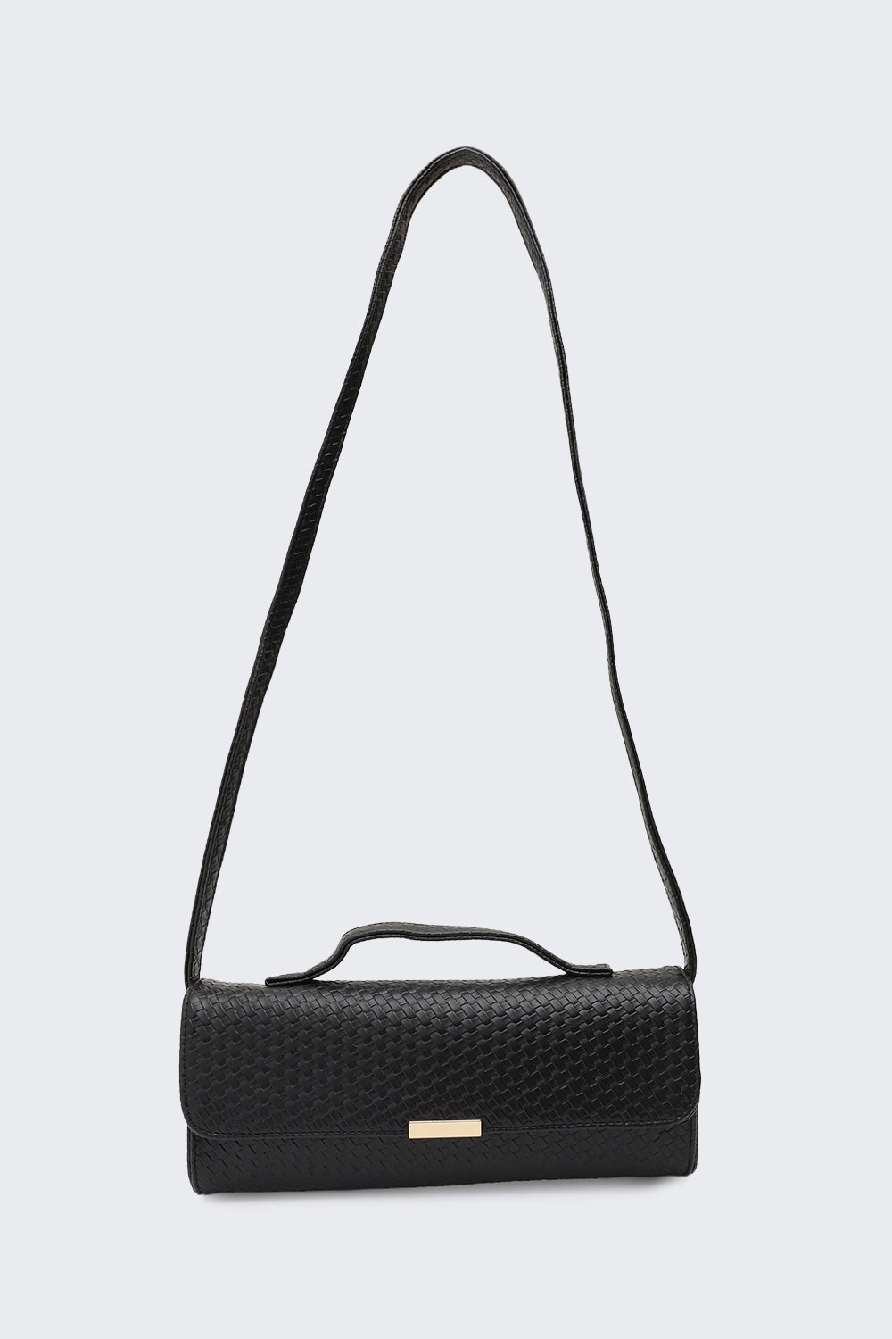 Black Textured Sling Bag for Women - Image 2
