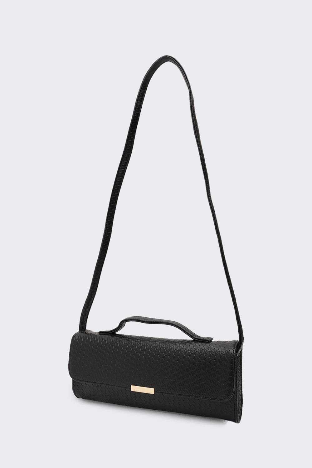 Black Textured Sling Bag for Women - Image 5