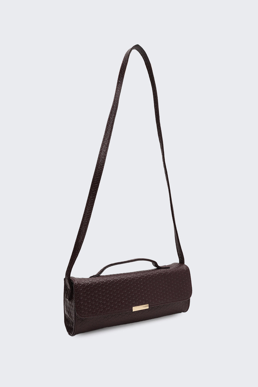 Maroon Textured Sling Bag for Women - Image 3