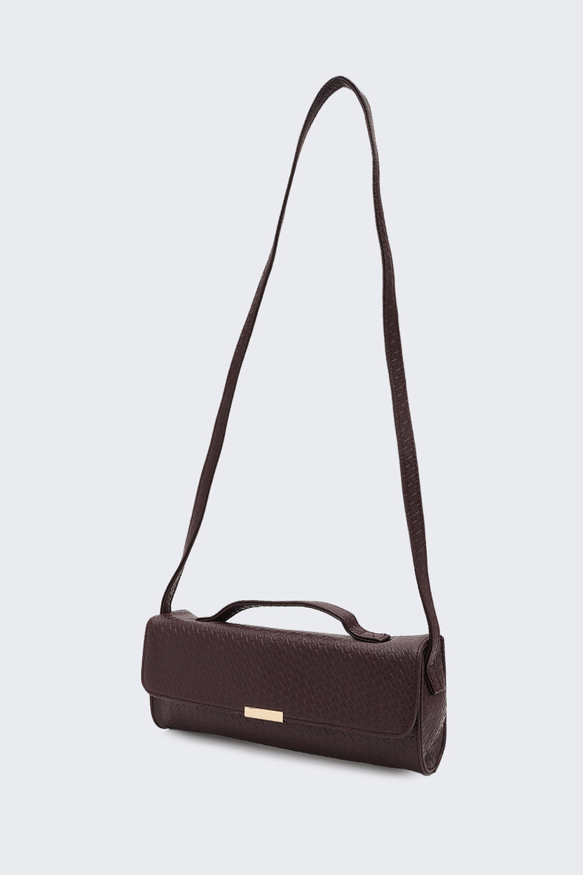 Maroon Textured Sling Bag for Women - Image 5