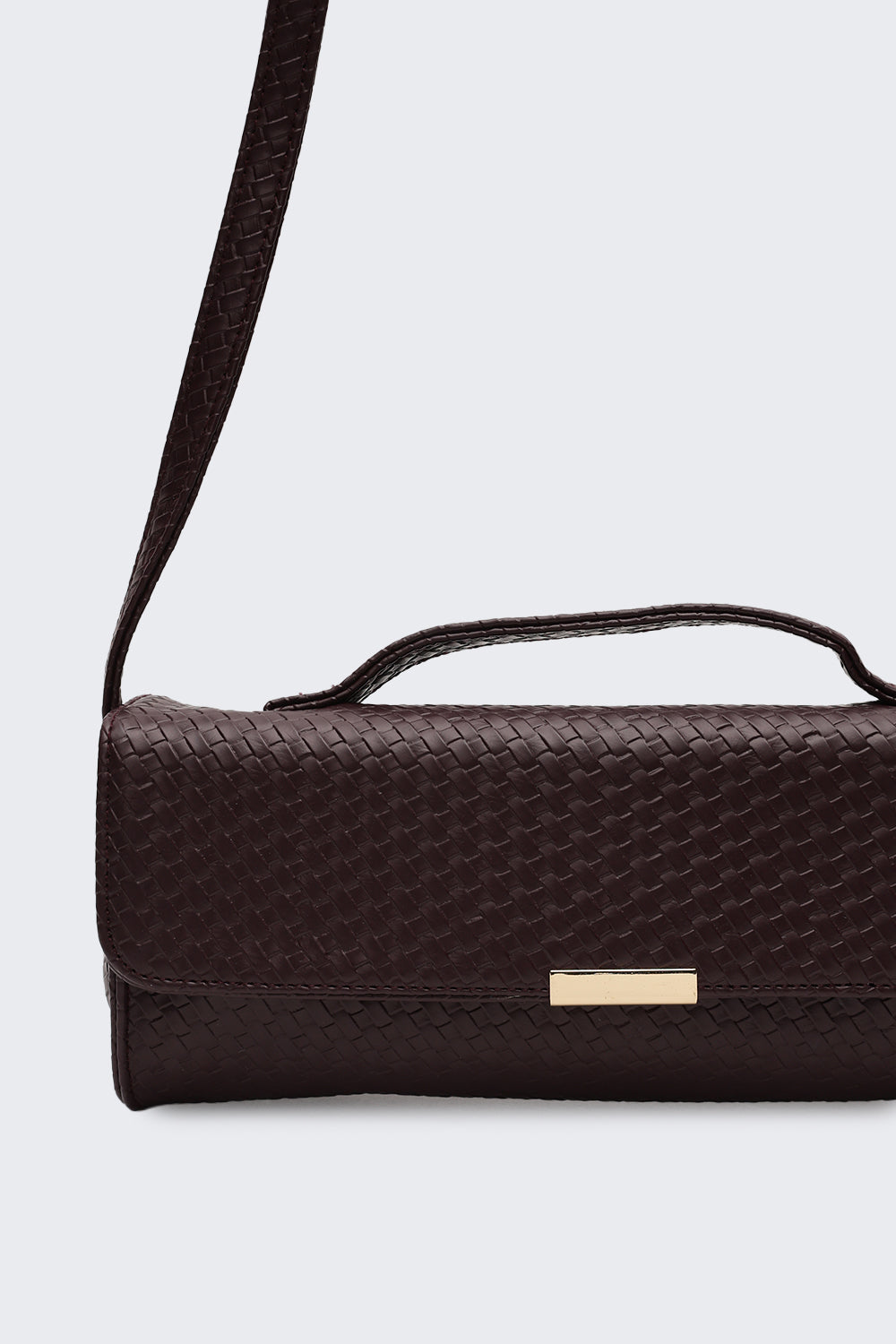 Maroon Textured Sling Bag for Women - Image 7