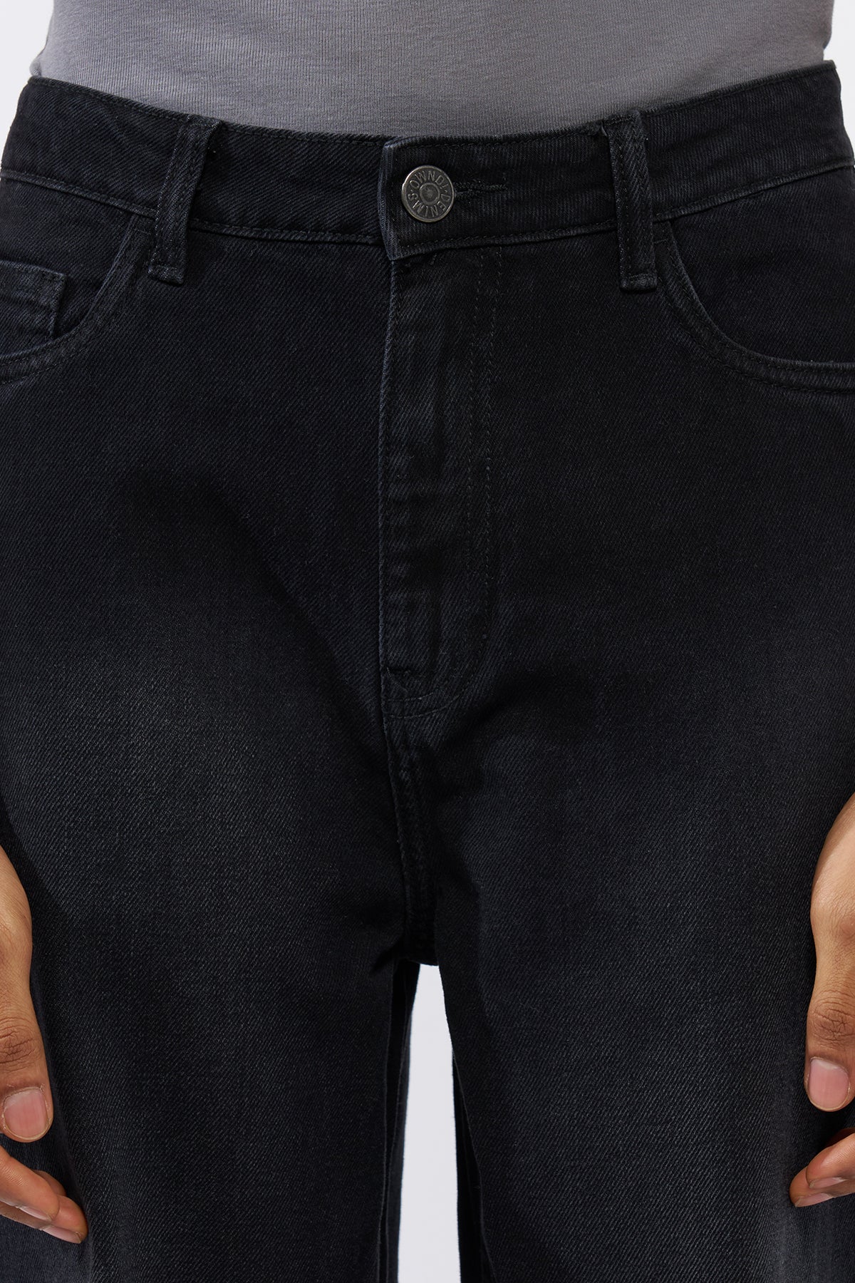 Black Solid Regular Fit Jeans for Men - Image 3