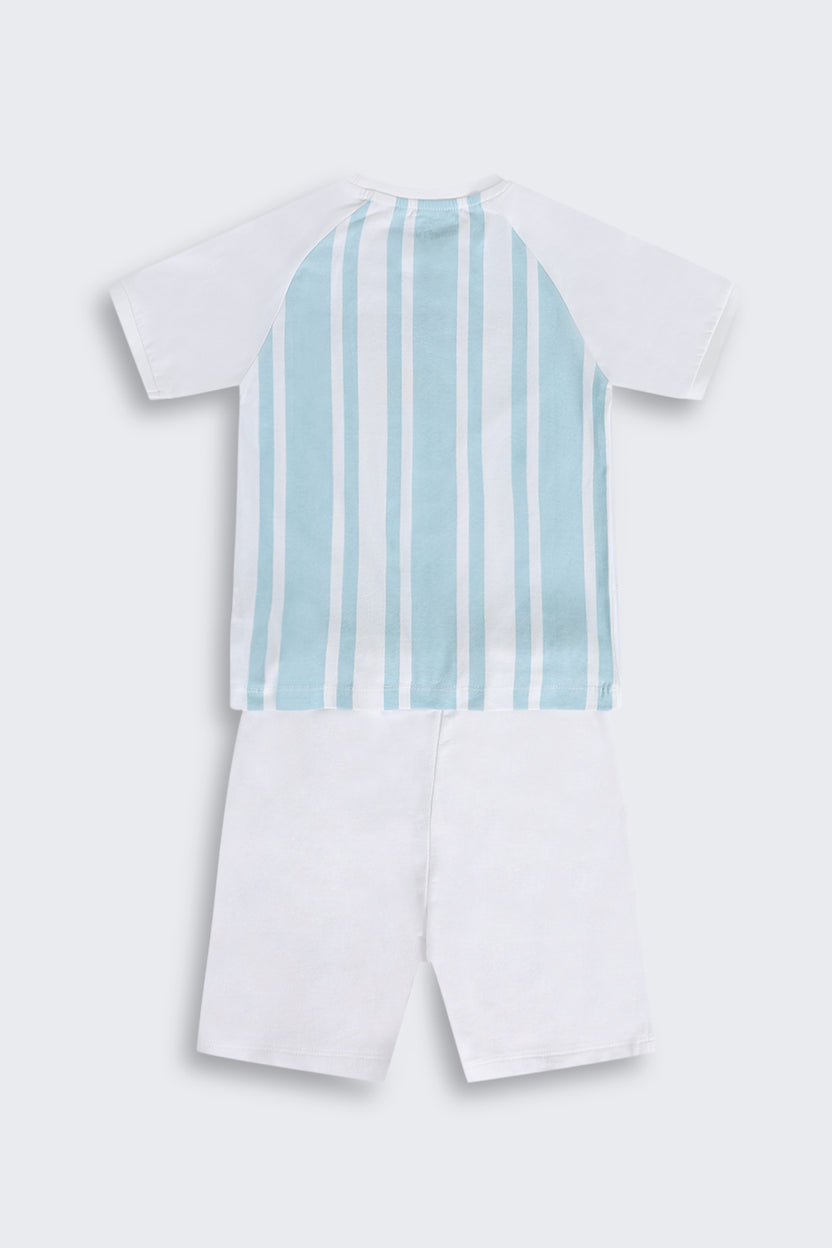 Blue Football Fever FIFA Jersey Co-Ord Set For Boys - Image 3