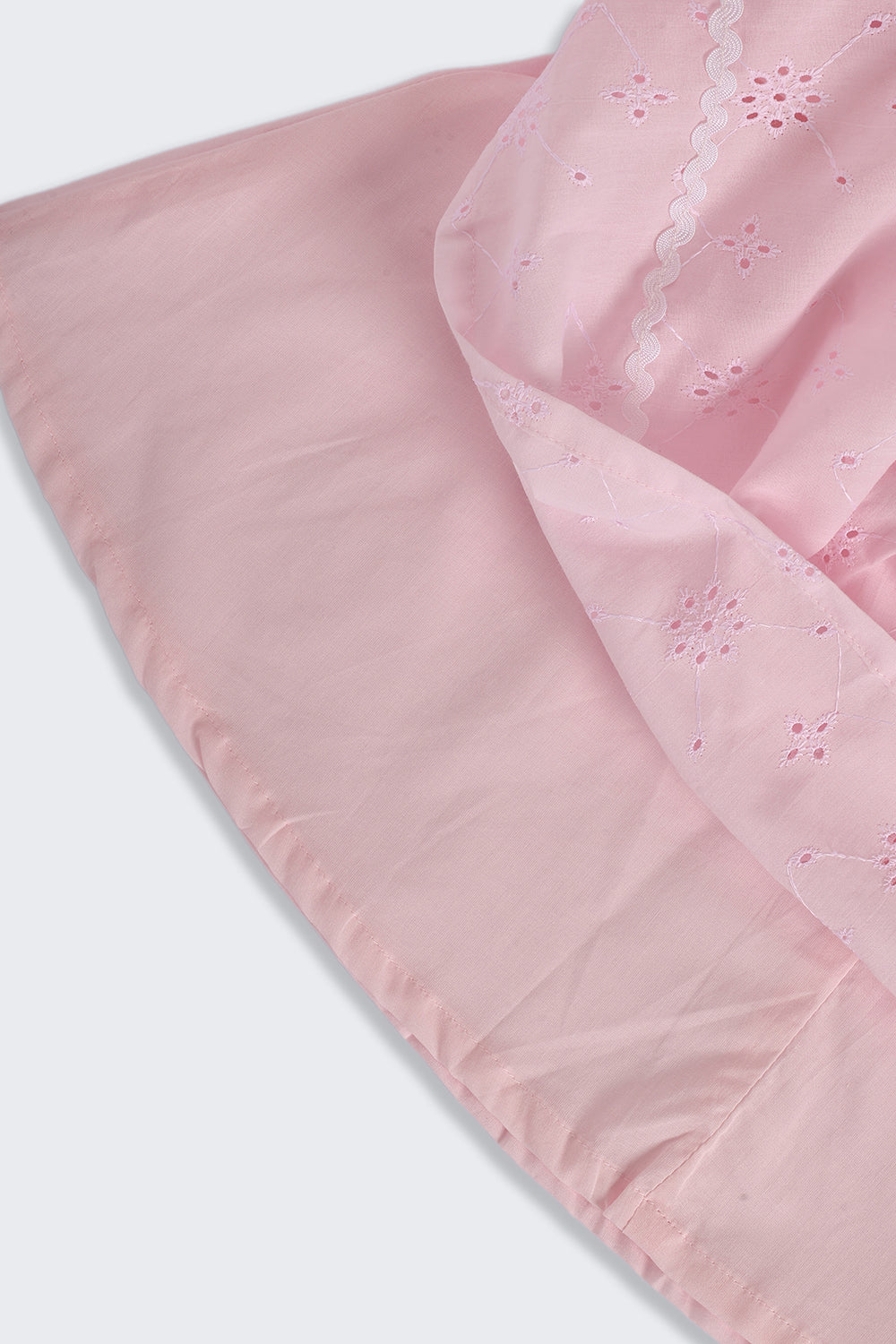 Pink Embroidered Regular Fit Dress for Girls - Image 4