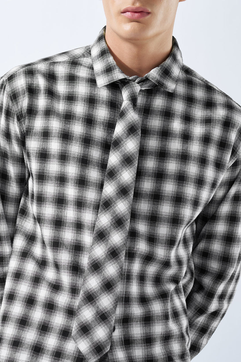 Black & White Checked Shirt for Men - Image 3