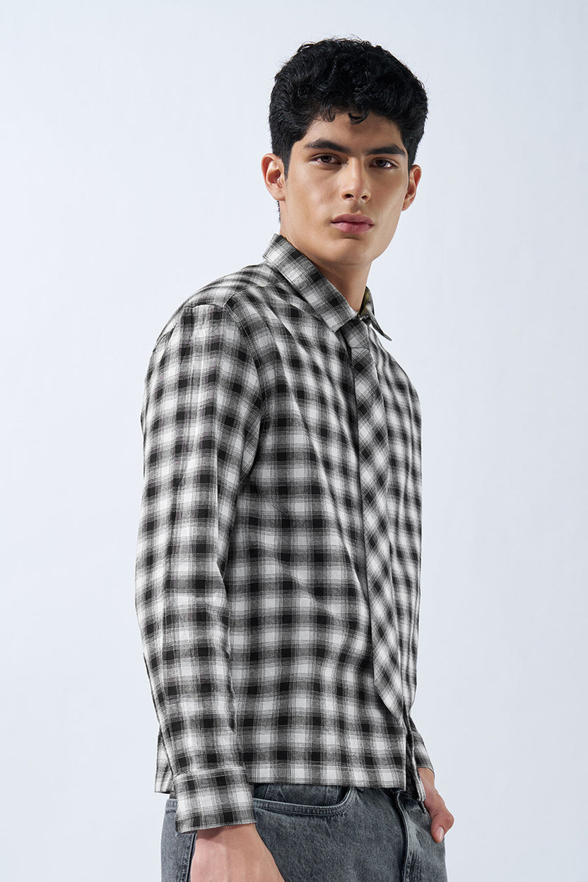 Black & White Checked Shirt for Men - Image 4