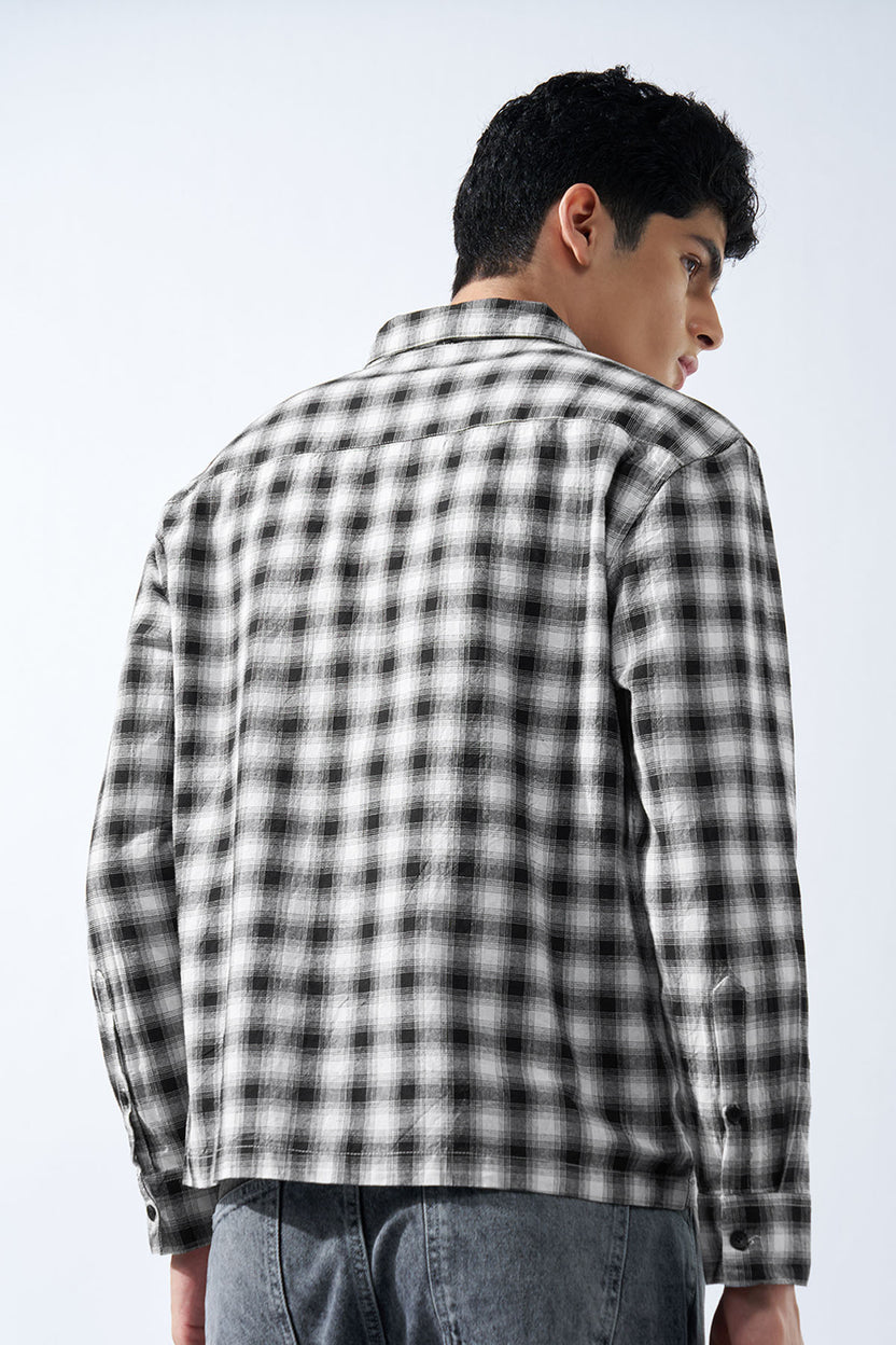 Black & White Checked Shirt for Men - Image 5