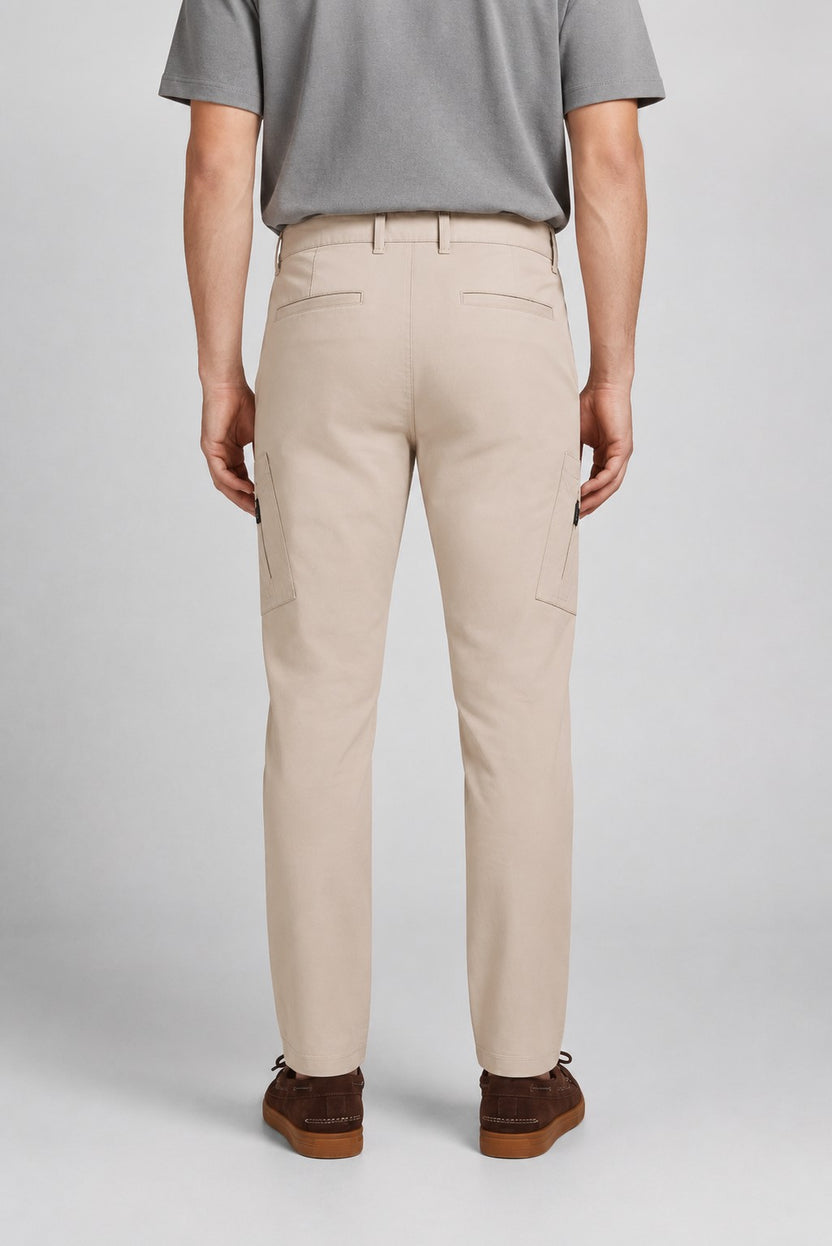 Off White Straight Fit Cargo Trouser With 4 Pocket for Men - Image 5