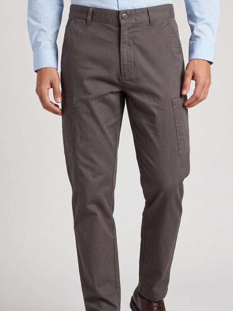 Olive Slim Fit Utility Pocket Trouser for Men - Image 3