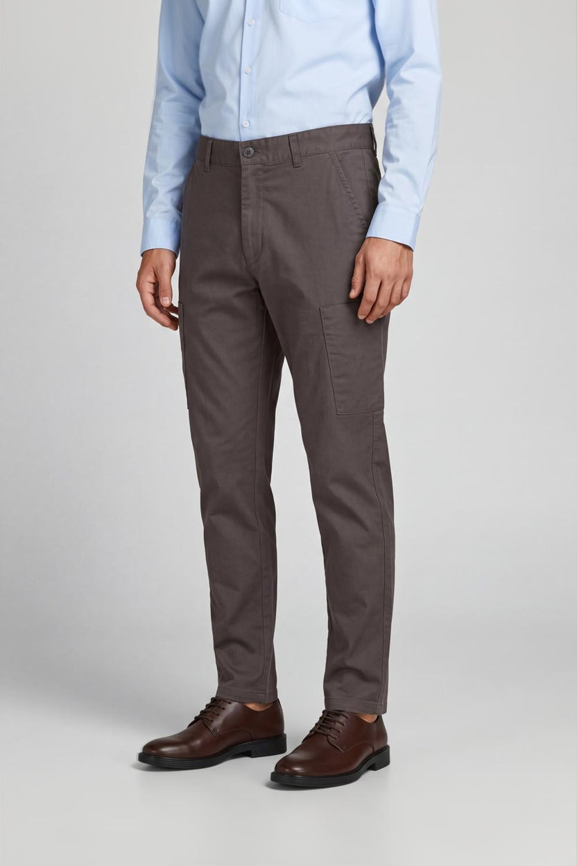 Olive Slim Fit Utility Pocket Trouser for Men - Image 4