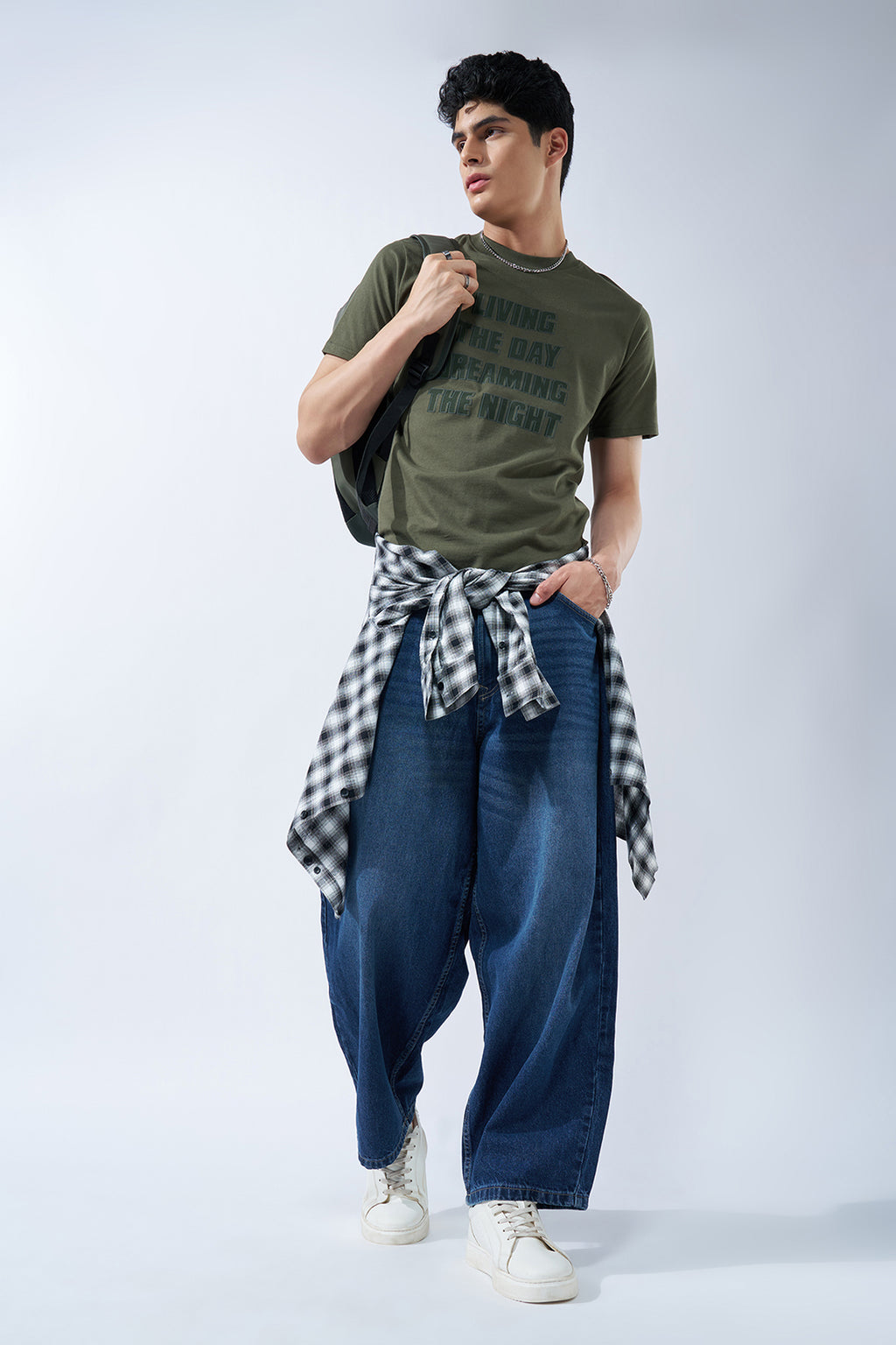 Olive Typographic T-Shirt for Men - Image 6
