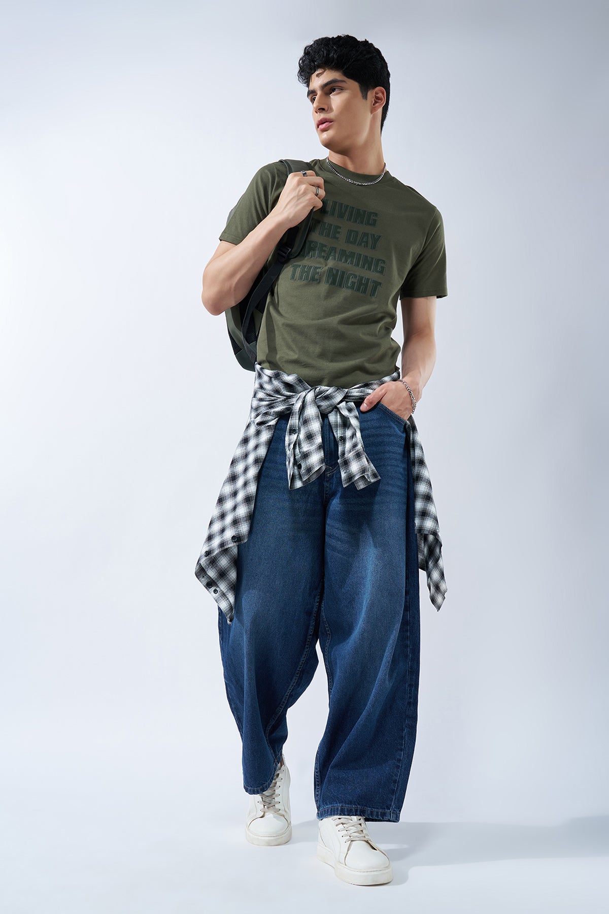 Olive Typographic T-Shirt for Men - Image 6