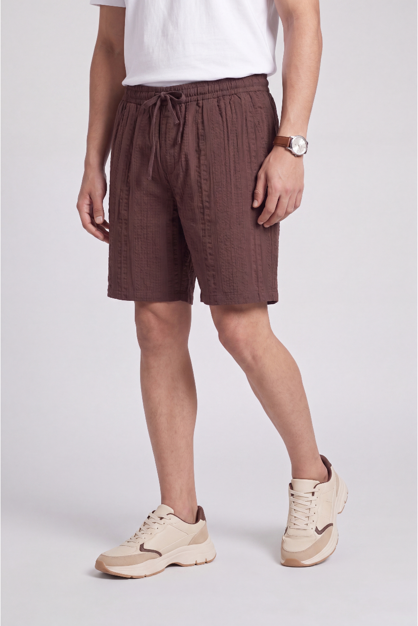 Brown Regular Fit Shorts With 2 Pocket for Men - Image 1