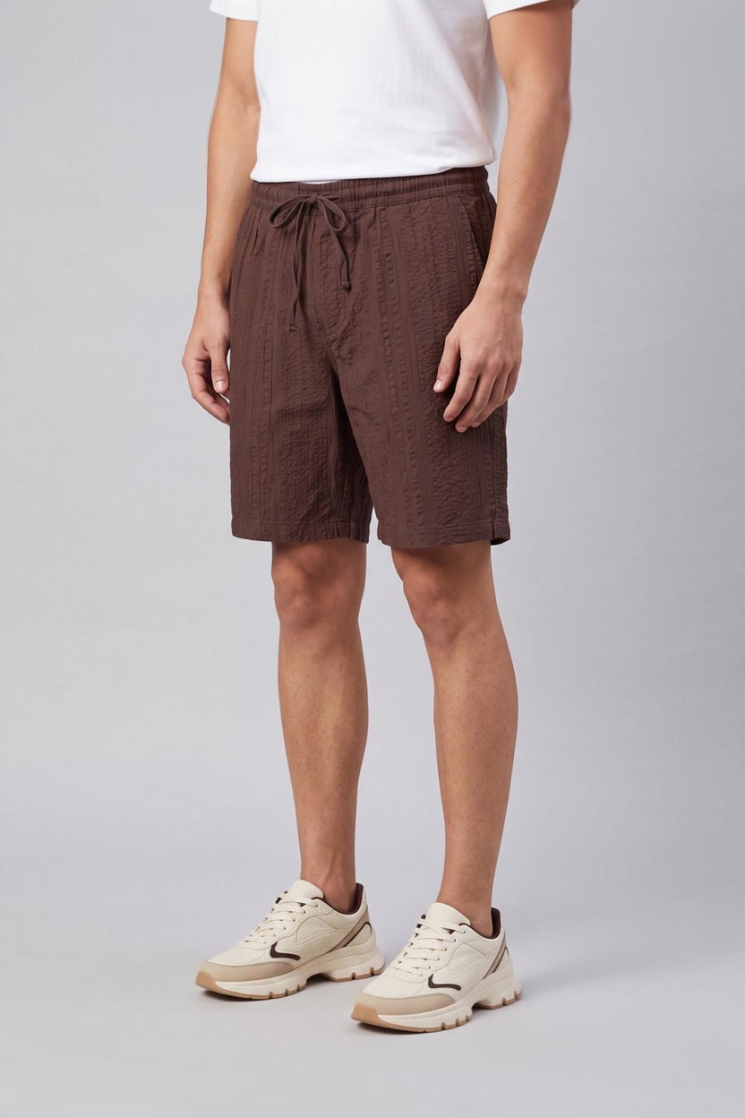 Brown Regular Fit Shorts With 2 Pocket for Men - Image 4