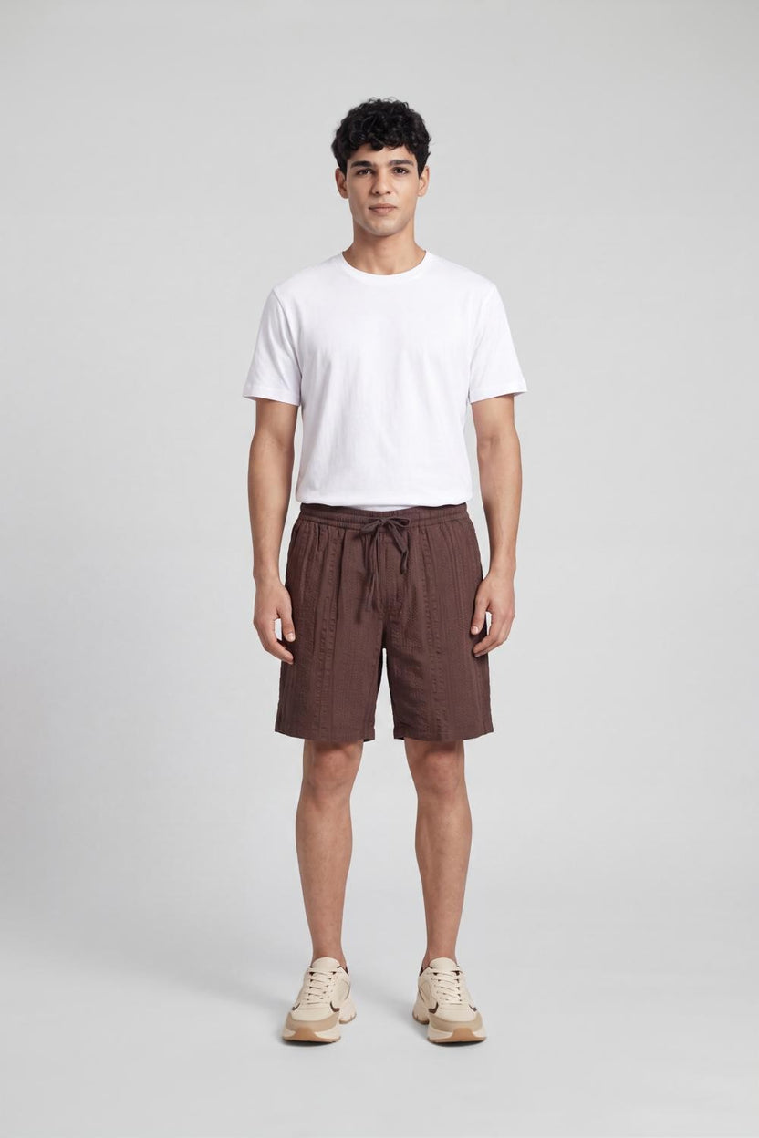 Brown Regular Fit Shorts With 2 Pocket for Men - Image 6