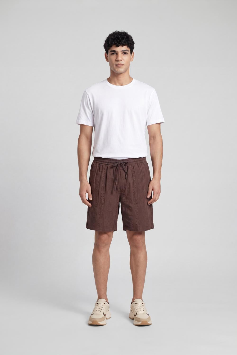 Brown Regular Fit Shorts With 2 Pocket for Men - Image 6