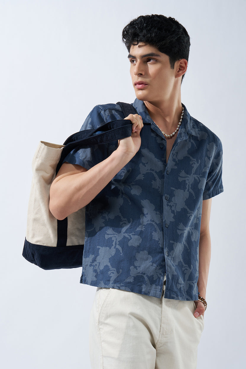 Blue Printed Shirt for Men - Image 1