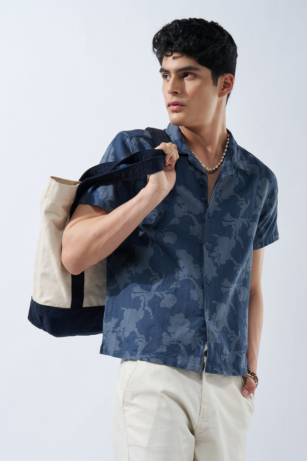 Blue Printed Shirt for Men - Image 1
