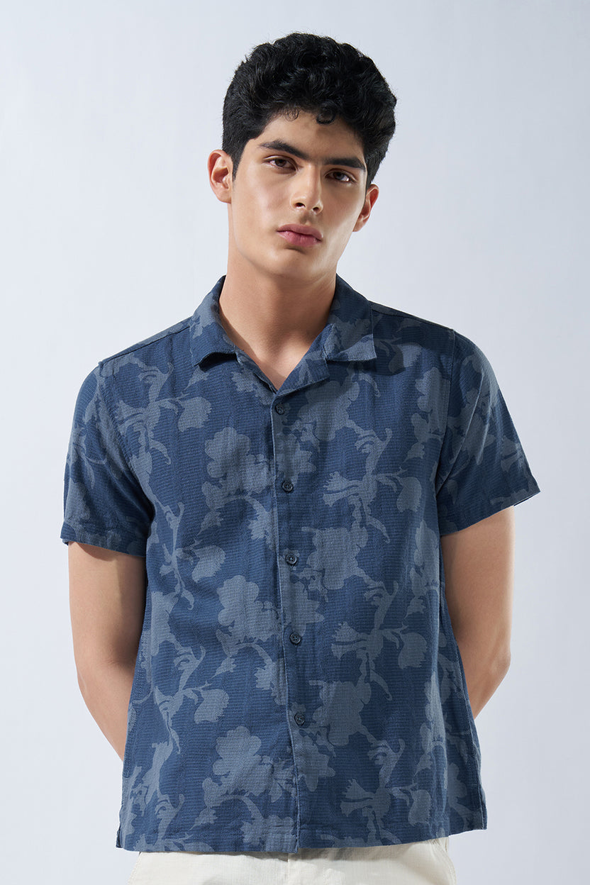 Blue Printed Shirt for Men - Image 2
