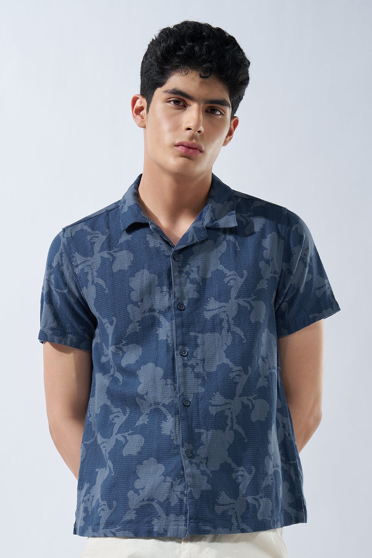 Blue Printed Shirt for Men - Image 2