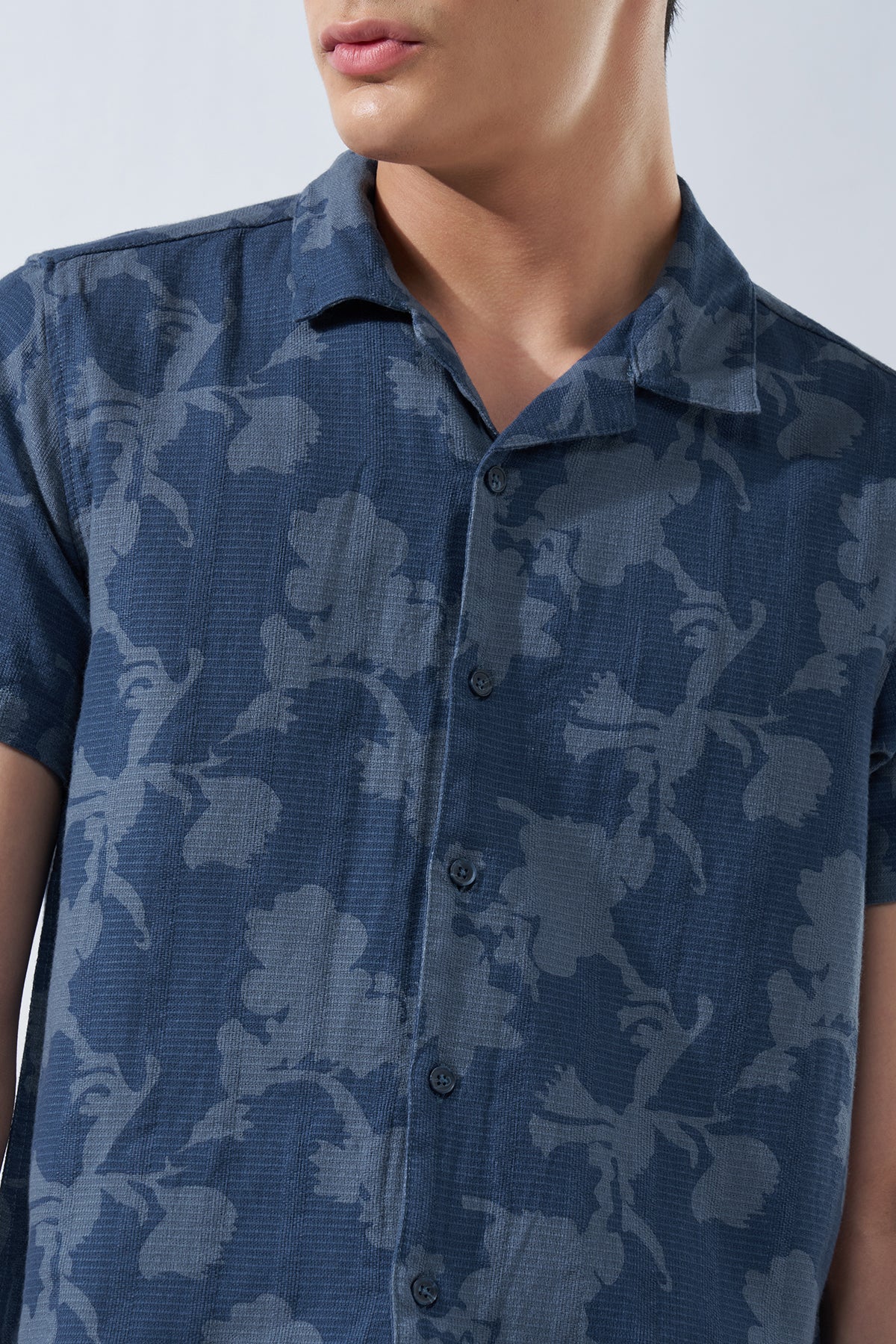 Blue Printed Shirt for Men - Image 3