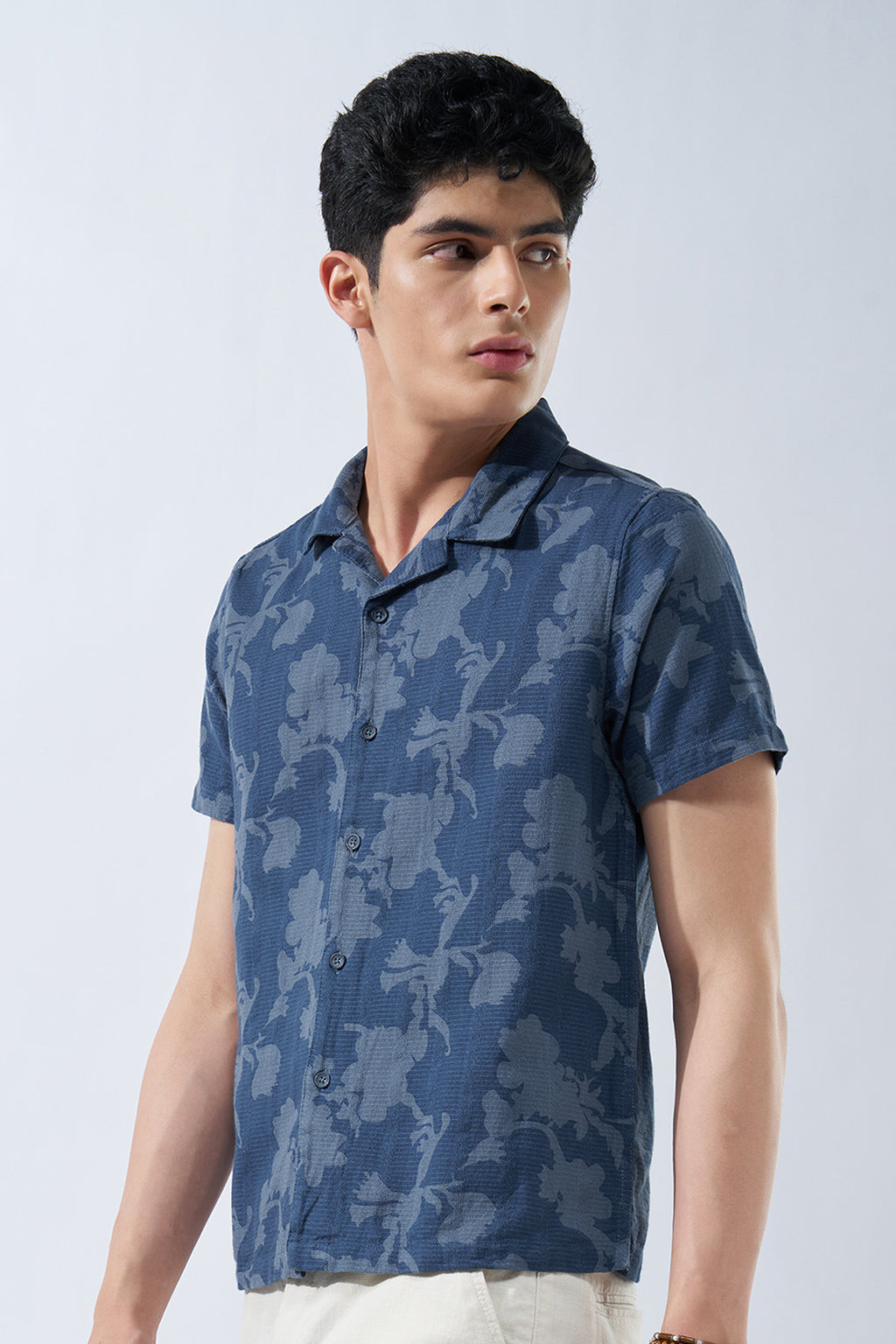 Blue Printed Shirt for Men - Image 4