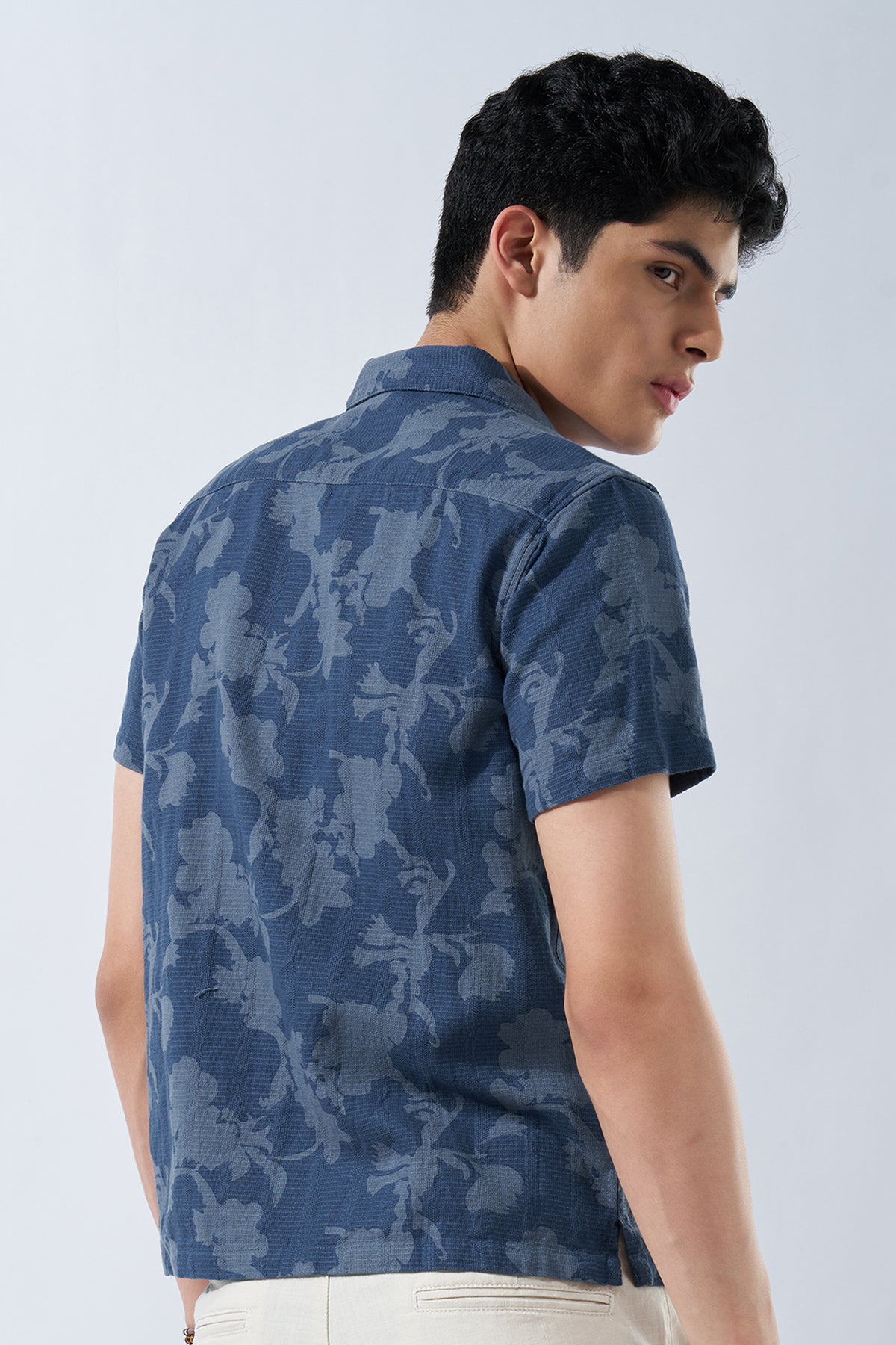 Blue Printed Shirt for Men - Image 5