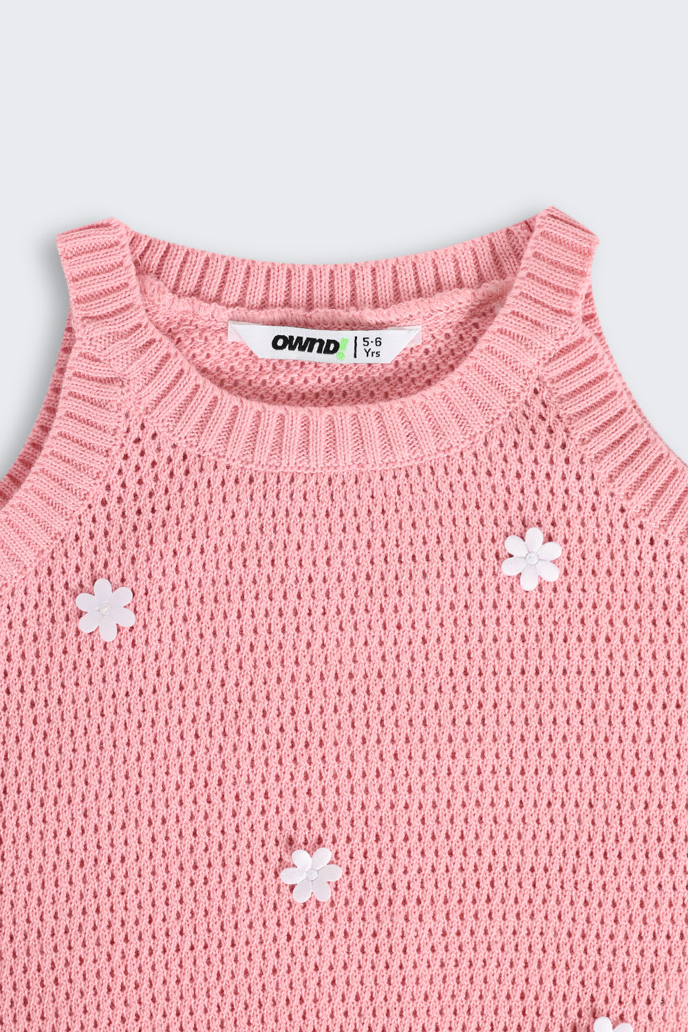 Coral Self Design Regular Fit Tank Top for Girls - Image 5