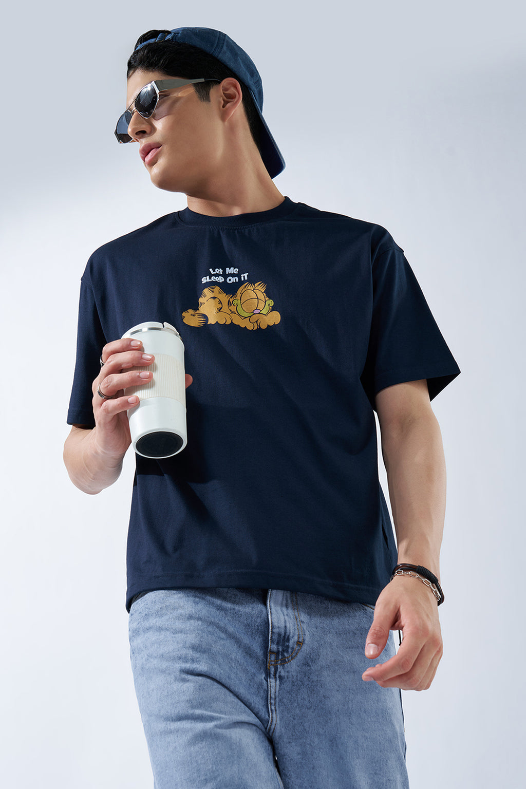 Navy Graphic T-Shirt for Men - Image 1