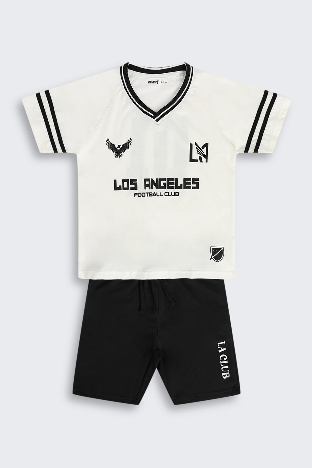Black & White Football Fever FIFA Jersey Co-Ord Set for Tweens Boys - Image 2