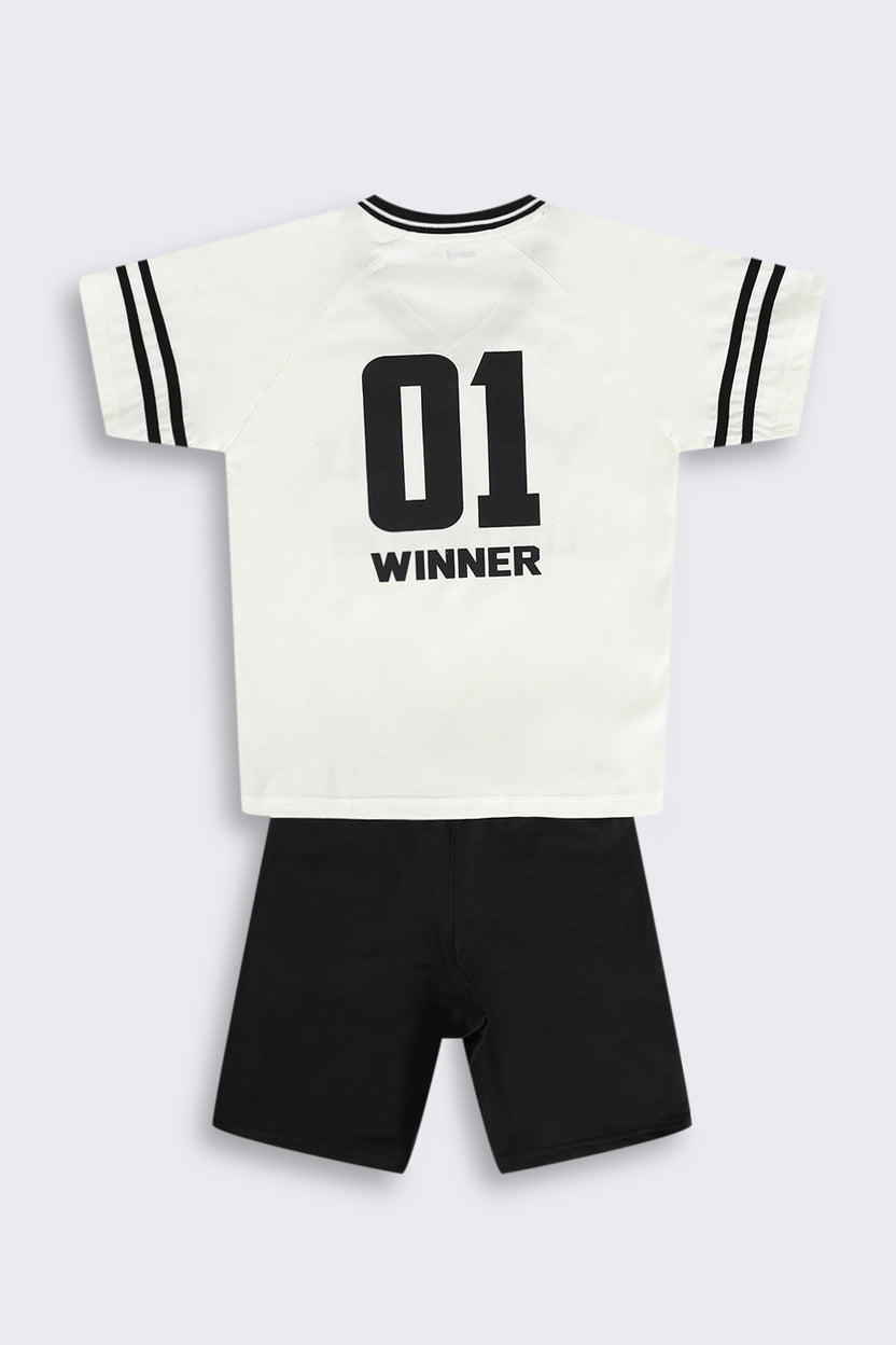 Black & White Football Fever FIFA Jersey Co-Ord Set for Tweens Boys - Image 3