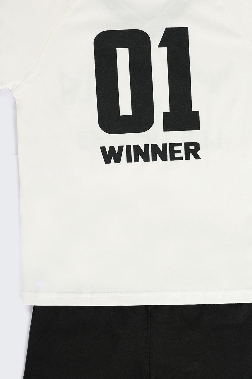 Black & White Football Fever FIFA Jersey Co-Ord Set for Tweens Boys - Image 6