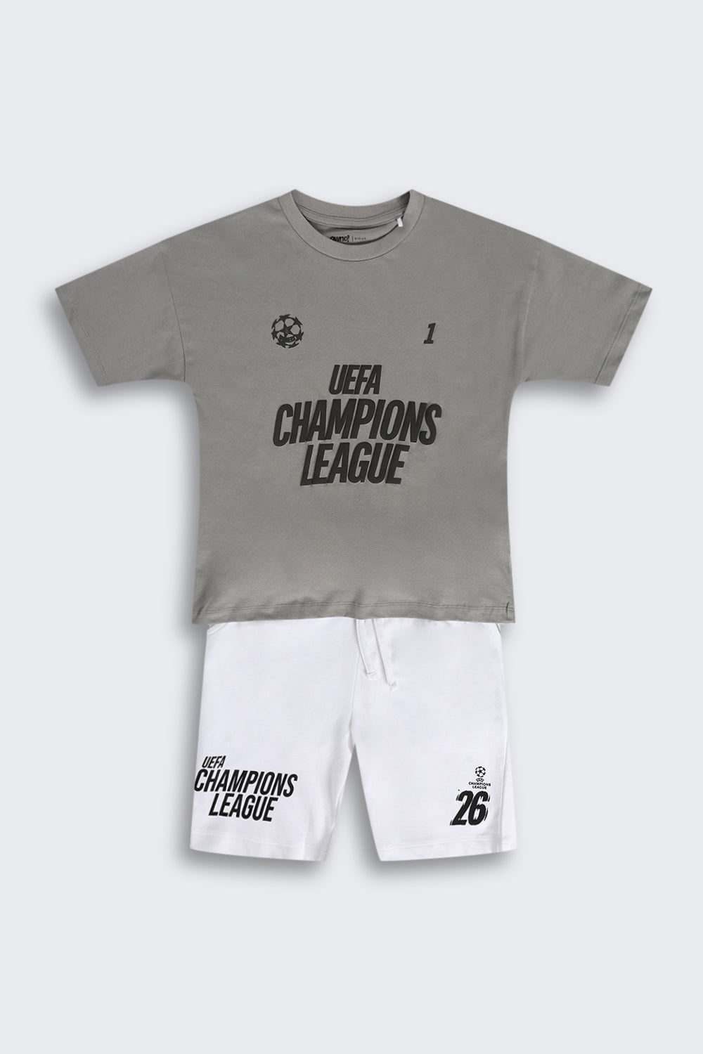 Charcoal Cotton Regular Fit Co-ord Set for Tweens Boys - Image 2
