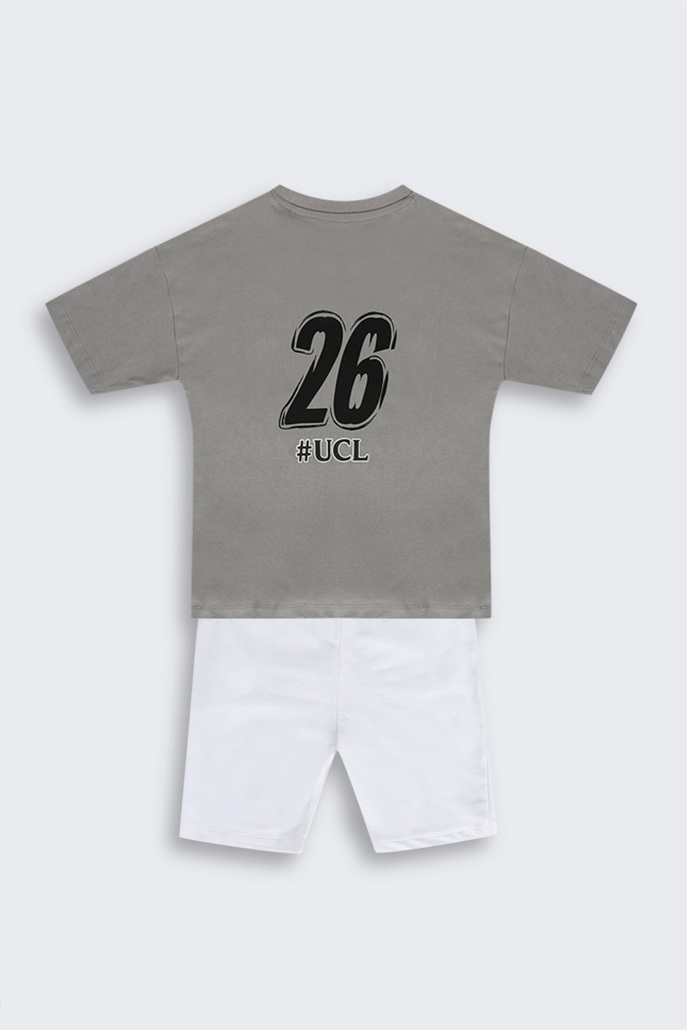 Charcoal Cotton Regular Fit Co-ord Set for Tweens Boys - Image 3