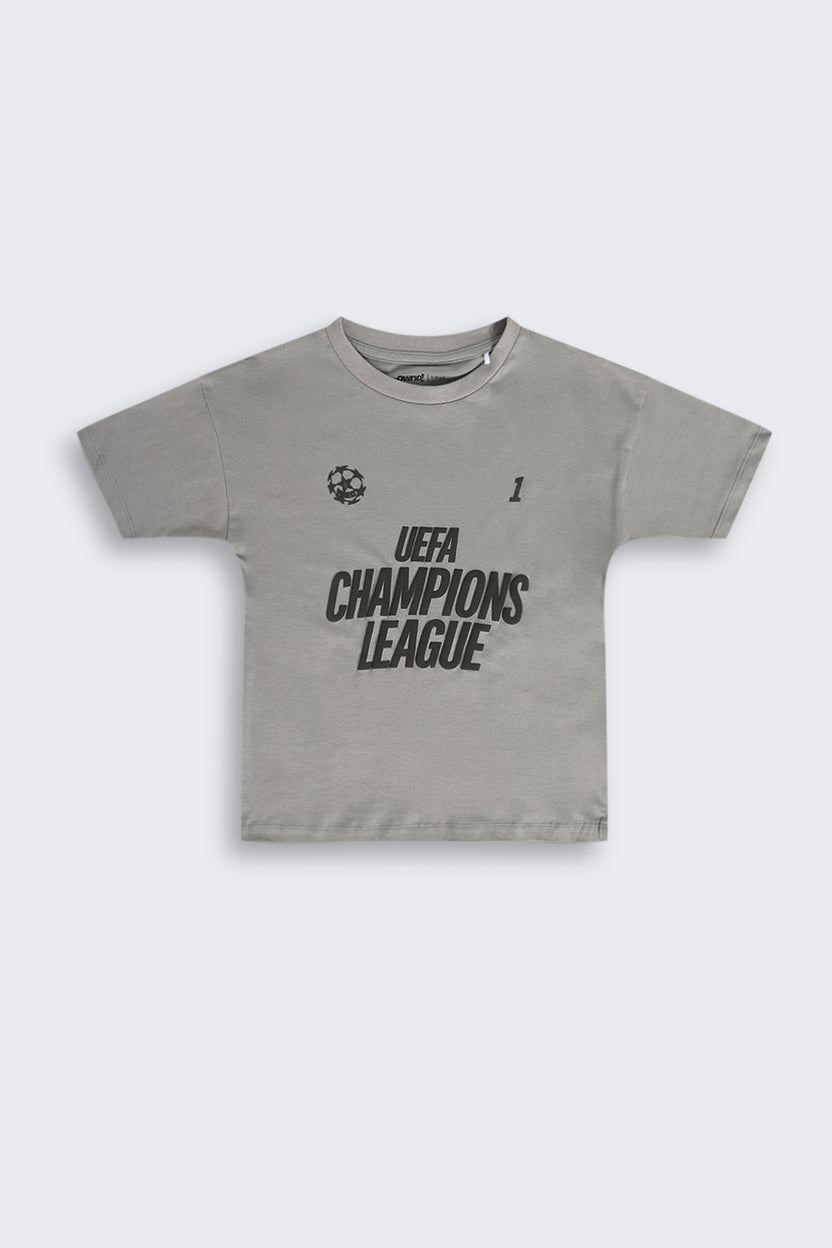Charcoal Cotton Regular Fit Co-ord Set for Tweens Boys - Image 4