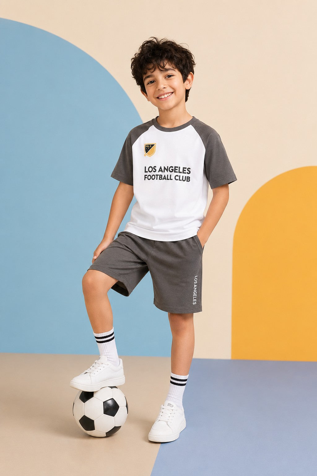Olive Typographic Cotton Regular Fit Co-ord Set for Tweens Boys - Image 1