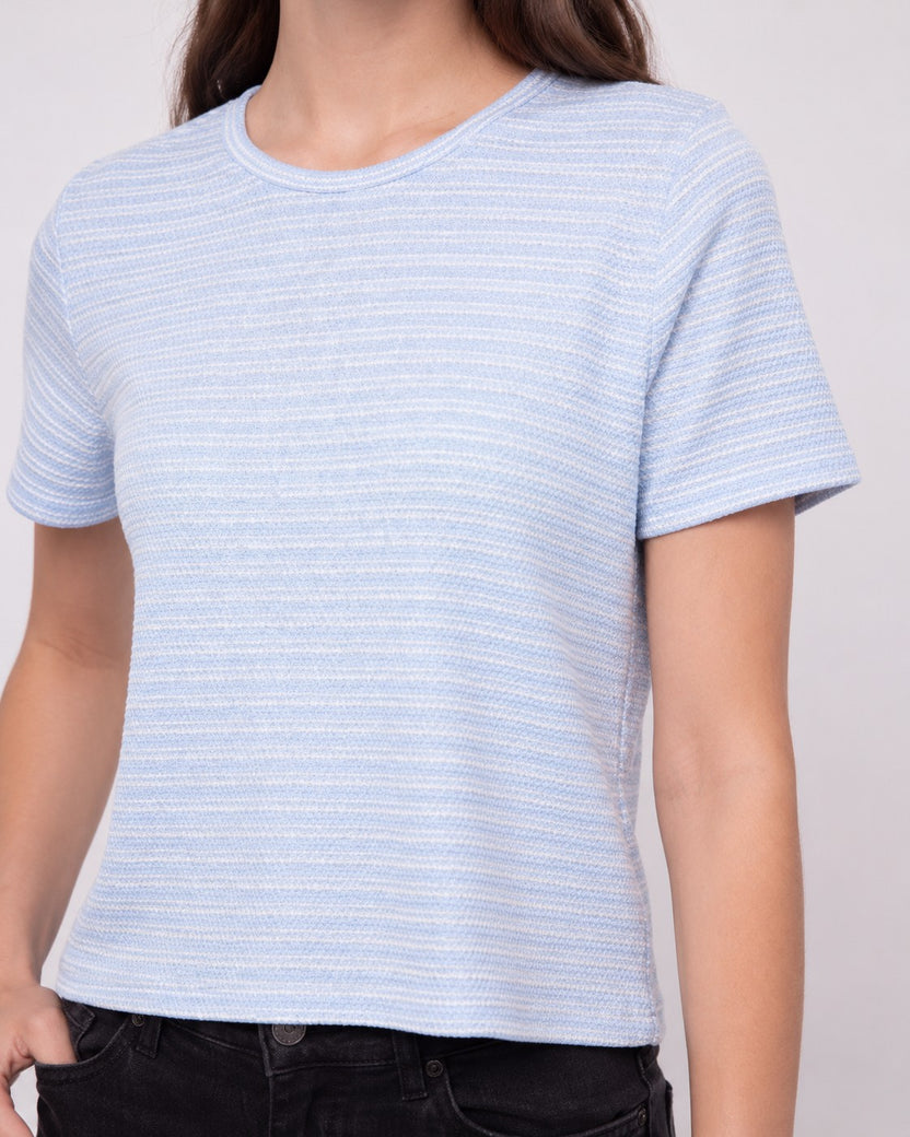 Blue Knitted Regular Fit Top for Women - Image 7