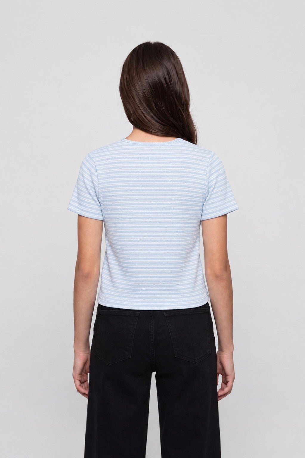 Blue Knitted Regular Fit Top for Women - Image 5