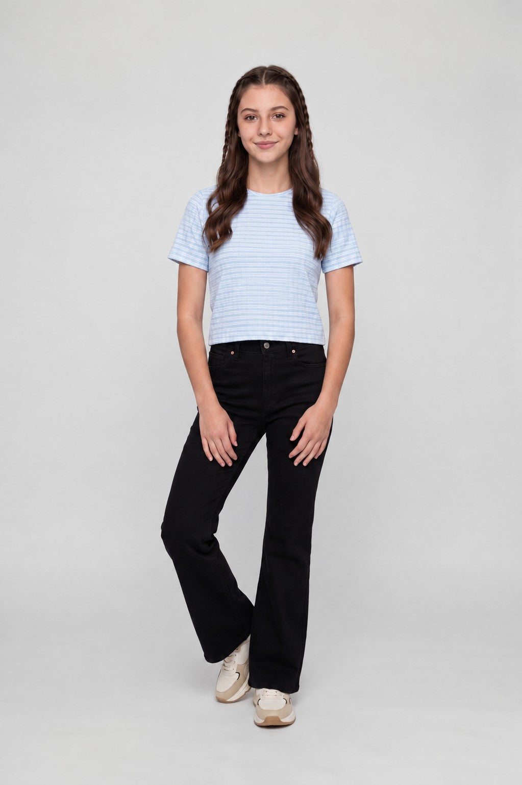Blue Knitted Regular Fit Top for Women - Image 6