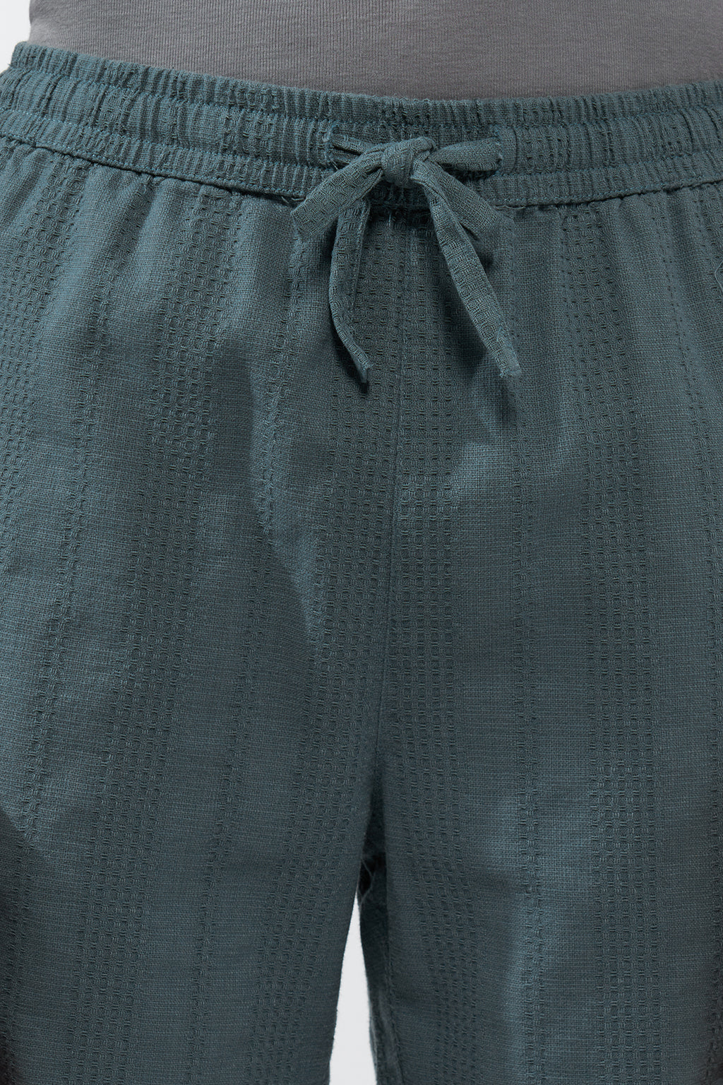 Blue Textured Regular Fit Shorts for Men - Image 3