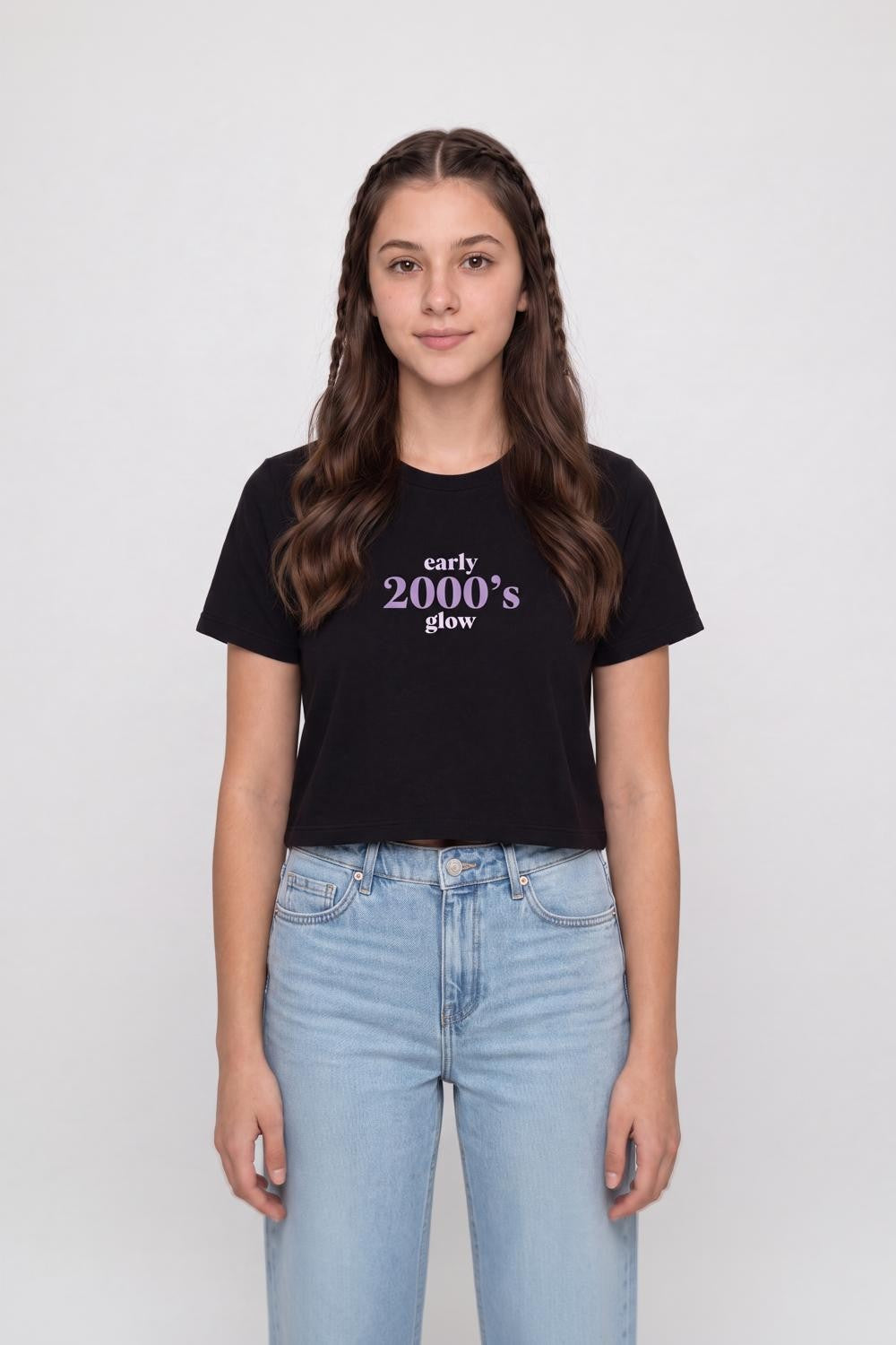 Navy Typographic Cotton Regular Fit T-Shirt for Women - Image 2