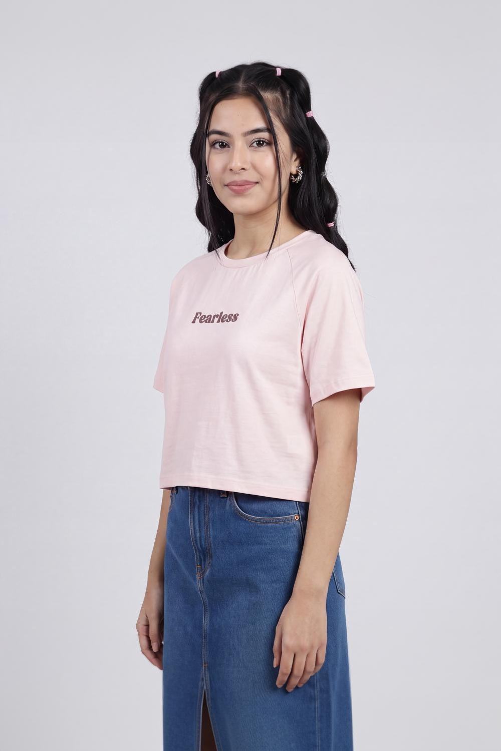 Pink Printed Regular Fit T-Shirt for Women - Image 4