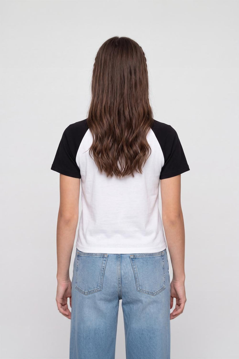 White Typographic Cotton Regular Fit T-Shirt for Women - Image 5